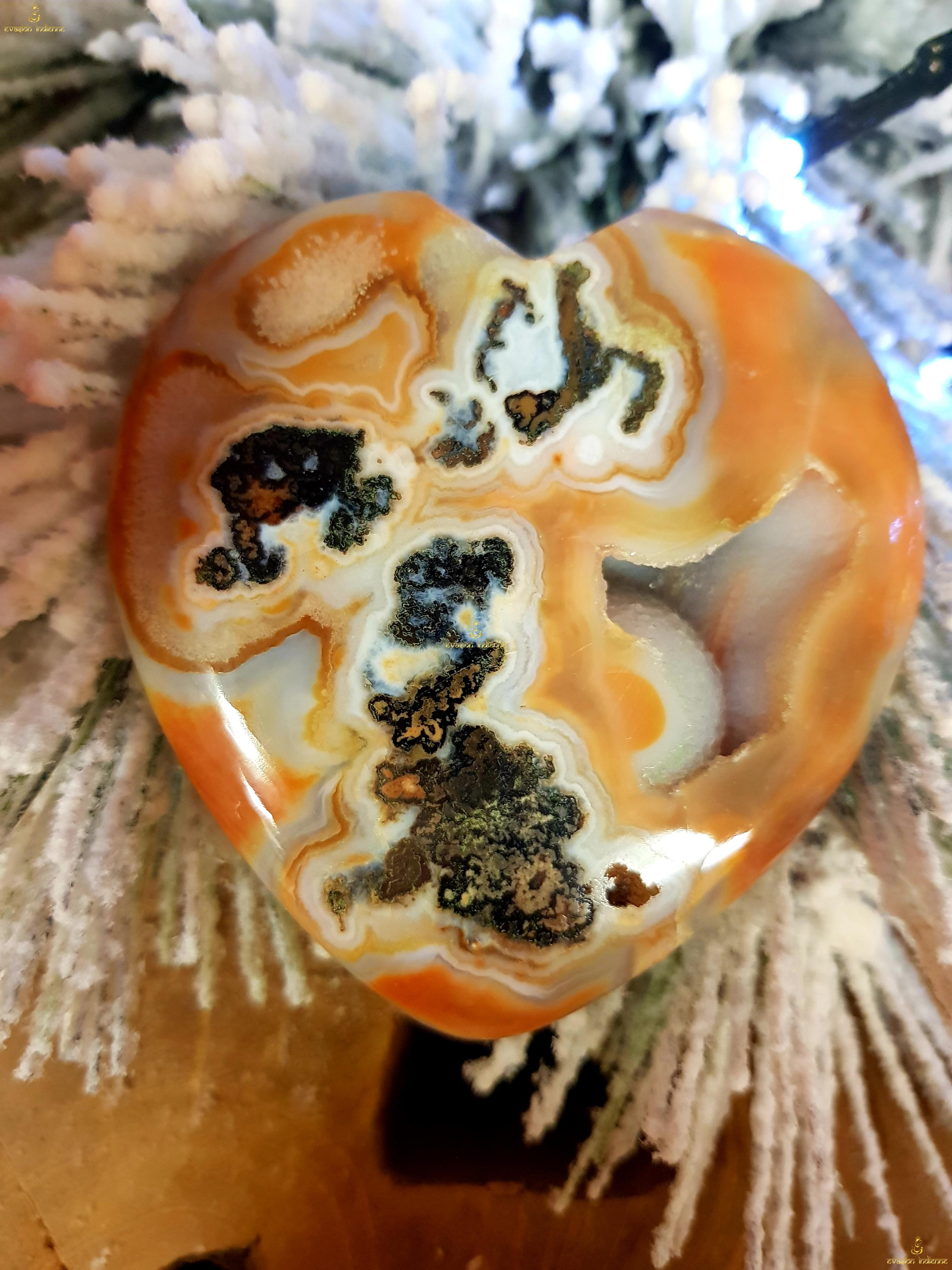 Agate druse forme coeur