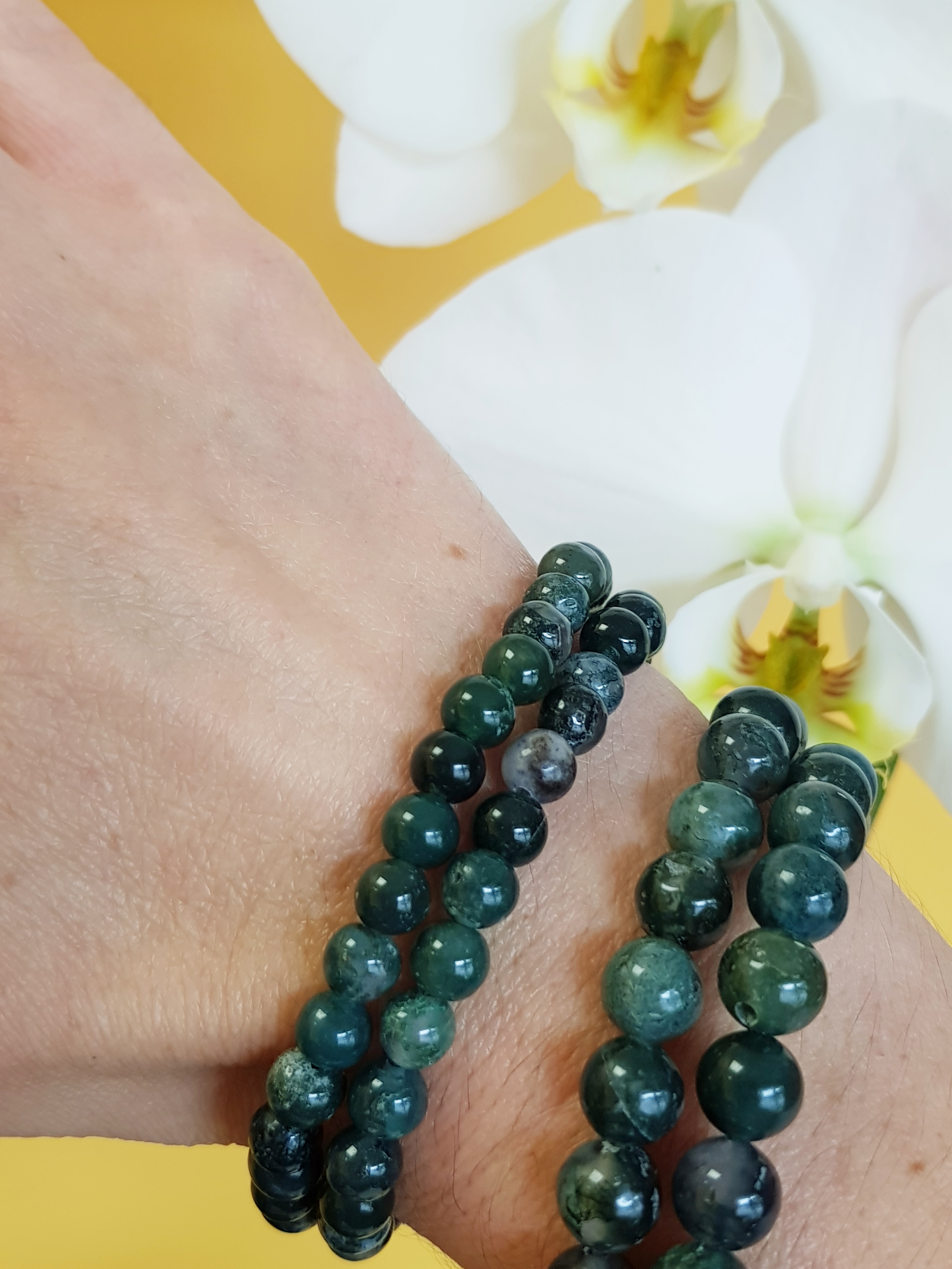 Bracelet agate mousse