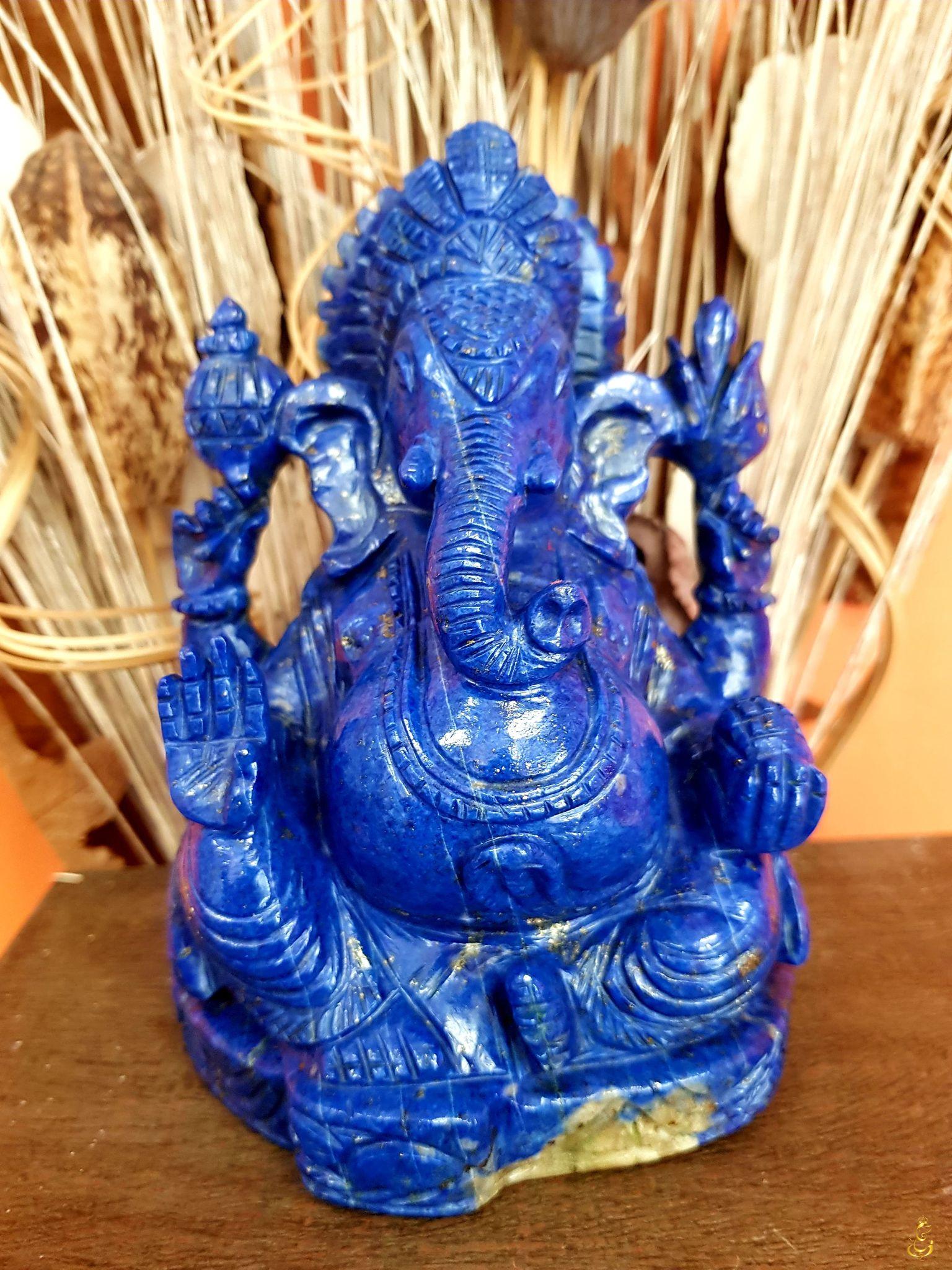 Statue Ganesh Lapis-lazuli