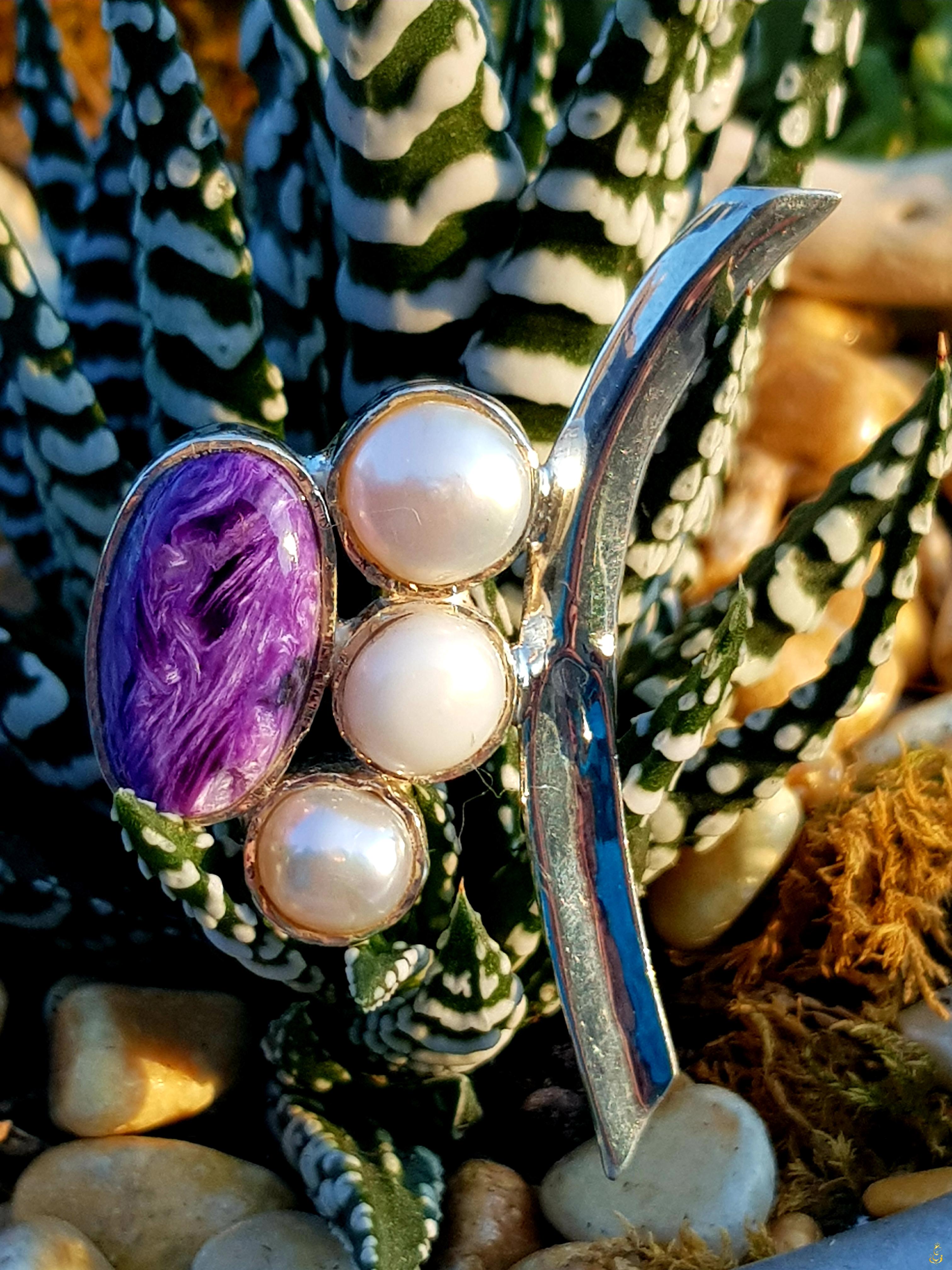 Pendentif Charoïte / Perles