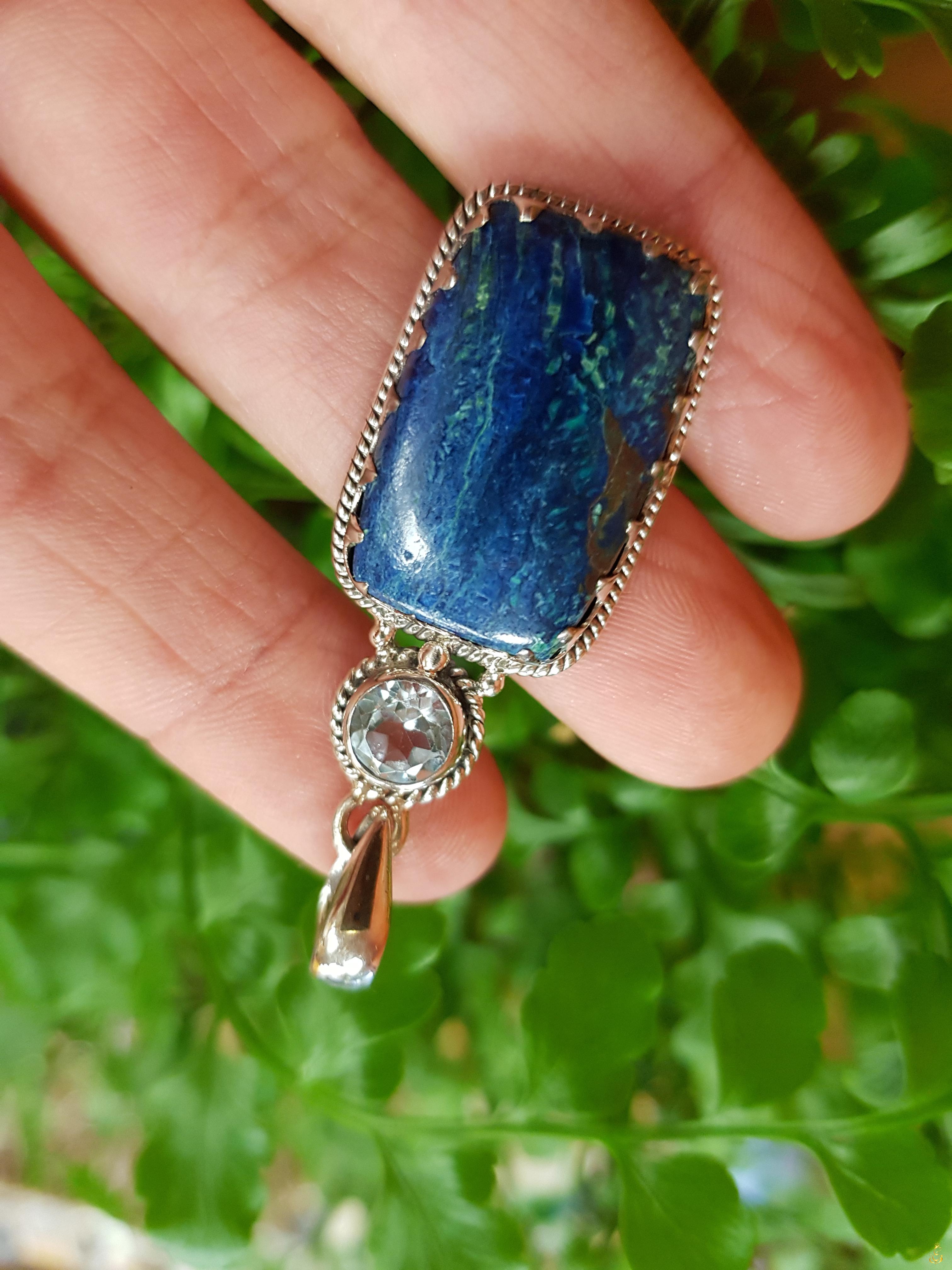 Pendentif Chrysocolle Aigue Marine