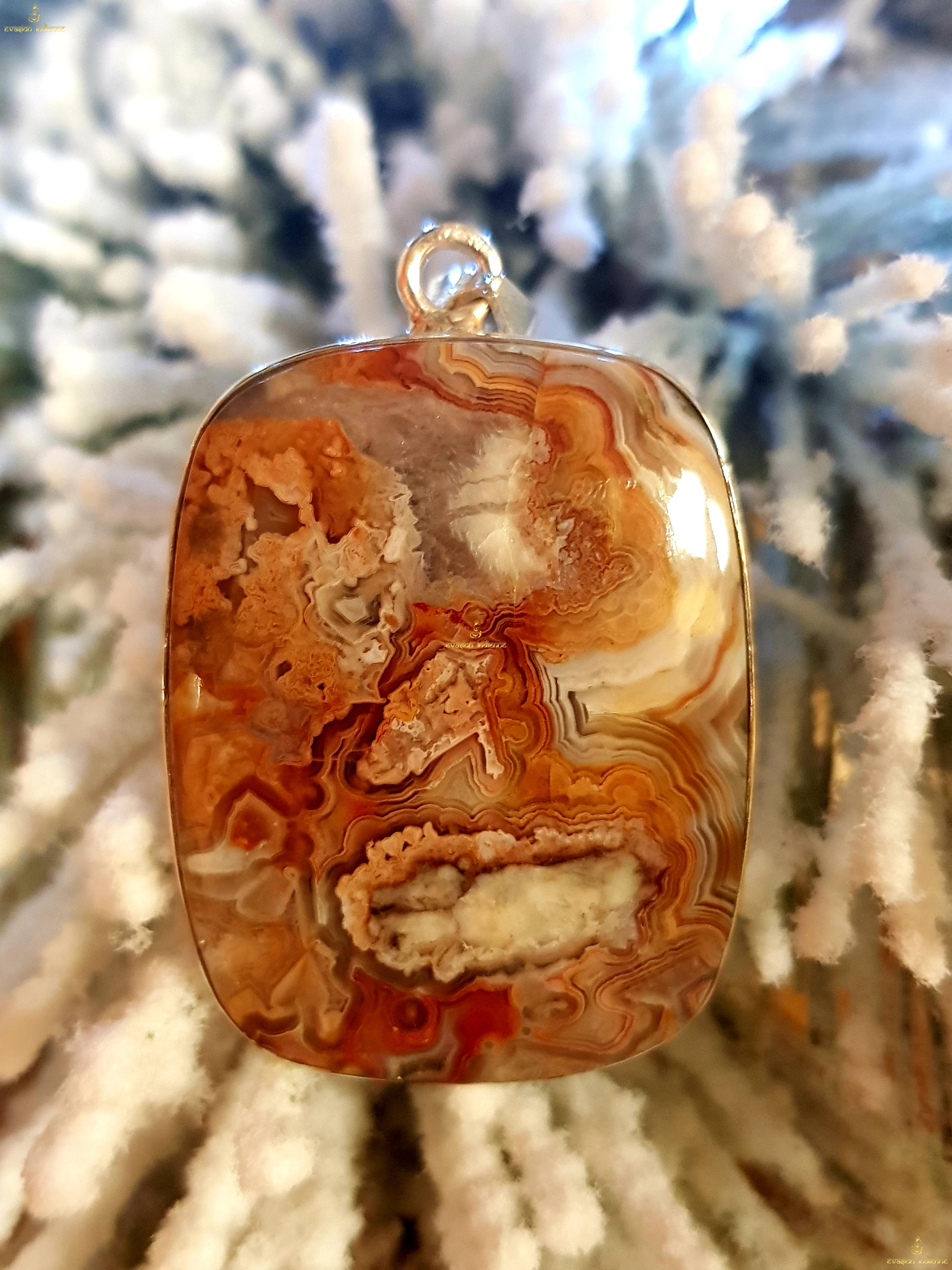 Pendentif agate crazy lace