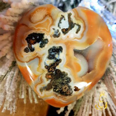 Agate druse forme coeur