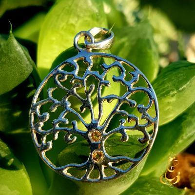 Pendentif Arbre de vie / Citrine